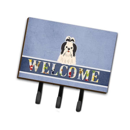 Carolines Treasures Shih Tzu Black & White Welcome Leash or Key Holder BB5669TH68